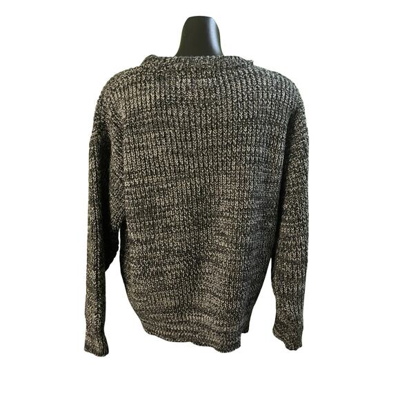 Vintage Honor Men’s Sweater Large Black Gray Marked Chunky Knit - Picture 2 of 7